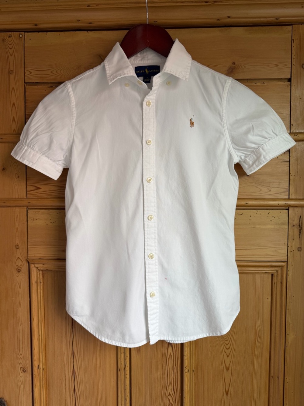 Ralph Lauren Girls White Short-Sleeve Oxford Shirt
